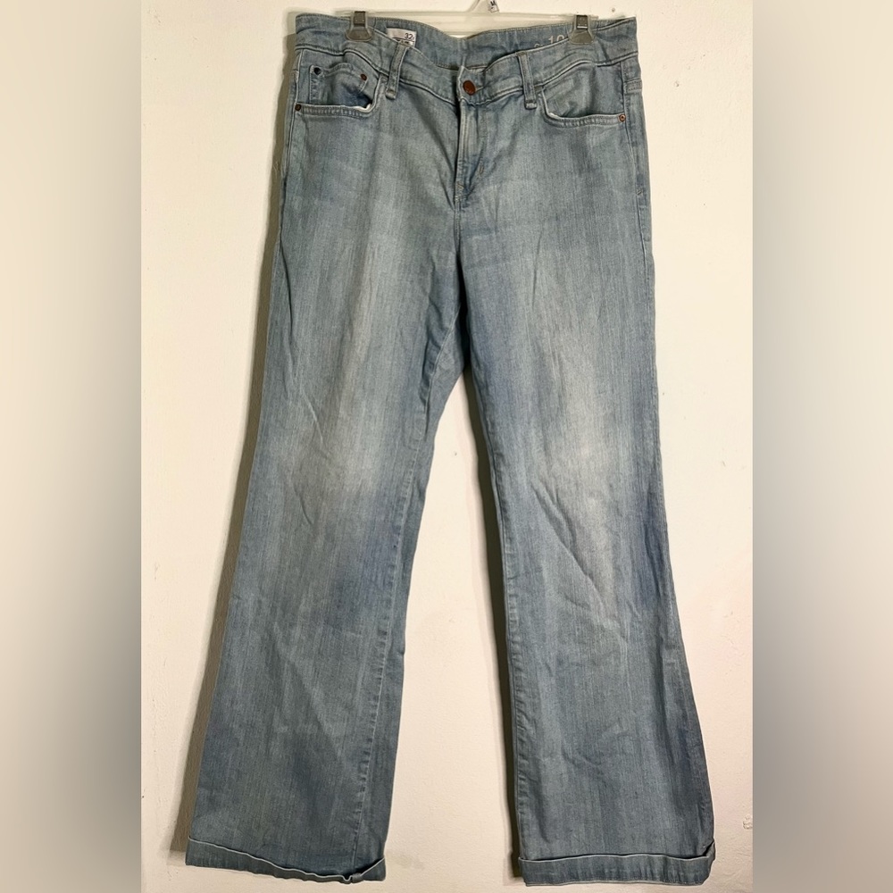 Women’s Gap Authentic Flare Light Blue Jeans Mid Rise Denim Pants Size 32R